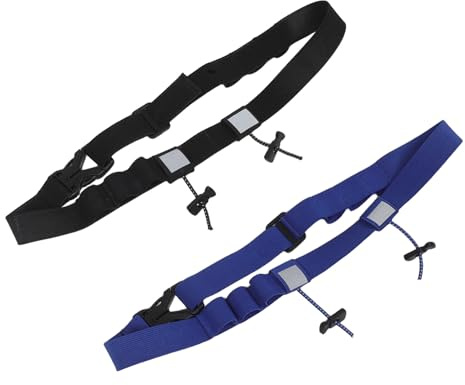 Healvian Cinturón Porta Dorsales para Carreras Elástico Ajustable 2 Piezas con 6 Presillas Soporte Seguro Reflectante para Maratón Ciclismo y Running en Trail y Triatlón