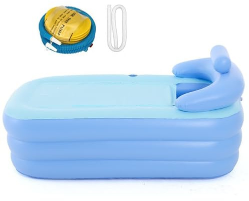 Bsbkoj portative pour Douche, Spa Gonflable | Piscine pour - Plongeante d'eau 63x33x25 Pouces, Pliante pour la récupération, la Relaxation