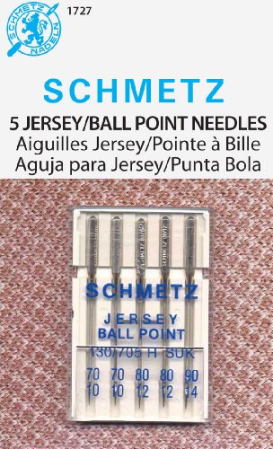 Euro-Notions Ball Point Machine Needles (Two each Size 10 and 12, One Size 14) - 5 per Package by Schmetz