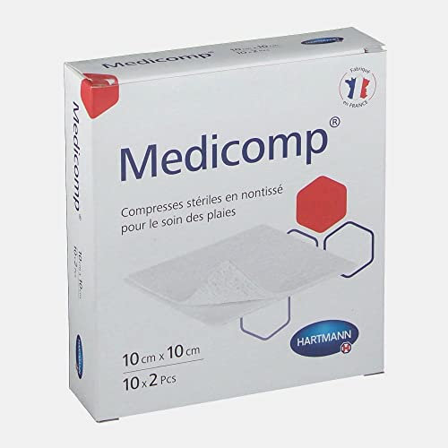 Hartmann Medicomp Compresses en Non-Tissé Stériles 10 x 10 cm 10 x 2 Compresses