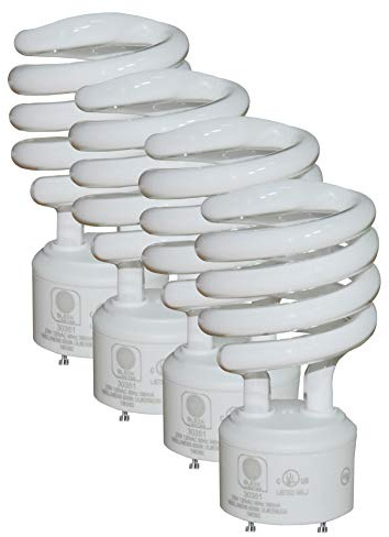 SLEEKLIGHTING - GU24 Base 2 pins- 23Watt 4200k 1600lm 2 Prong Light Bulbs- -Mini Twist Lock Spiral -Self Ballasted CFL Fluorescent Bulbs- 1600lm Warm White 4 Pack (100 Watt Equ) (4200k)