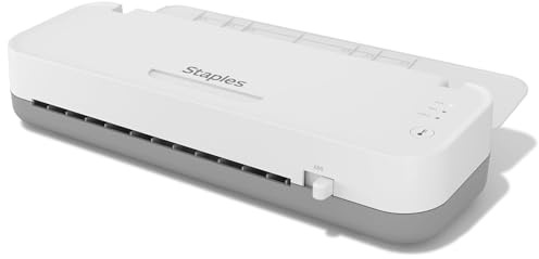 Staples 9-inch Thermal & Cold Laminator, Versatile Laminating Machine for Home, School & Office, White/Gray