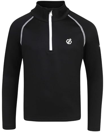 Dare 2b Kids' Consist Recycled Core Stretch Midlayer with iLUS core fabric, perfect for Hiking, Skiing & Snowboarding Black