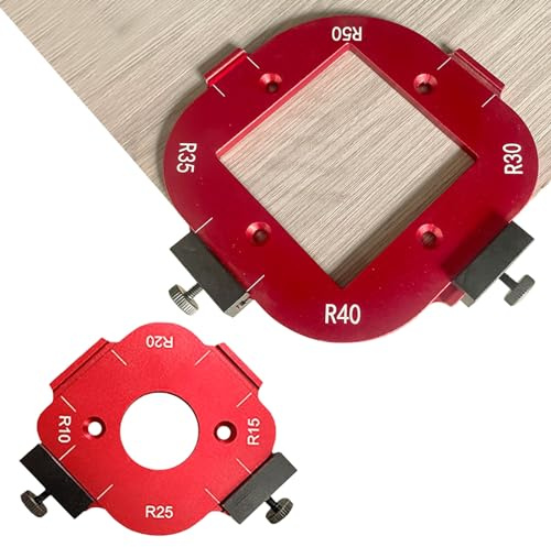Runda hörnradiemallar, aluminiumlegering träbearbetningsrouterbord hörnradie jigg träskiva bågskärning hjälpverktyg gör-det-själv-mall R10 R15 R20 R25 R30 R35 R40 R50