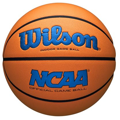 Basketboll Wilson NCAA Evo NXT för inomhusspel, officiell, kungsblå/orange, storlek 6, 72,4 cm