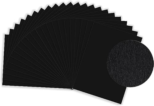 Sumico Bastelkarton 50x70cm 25 Bogen I Bastelpapier 220g/m² I dickes Ton-Papier zum Basteln & Malen I Bastel-Pappe umweltfreundlich verpackt I Tonkarton bunt für Kinder (Schwarz)