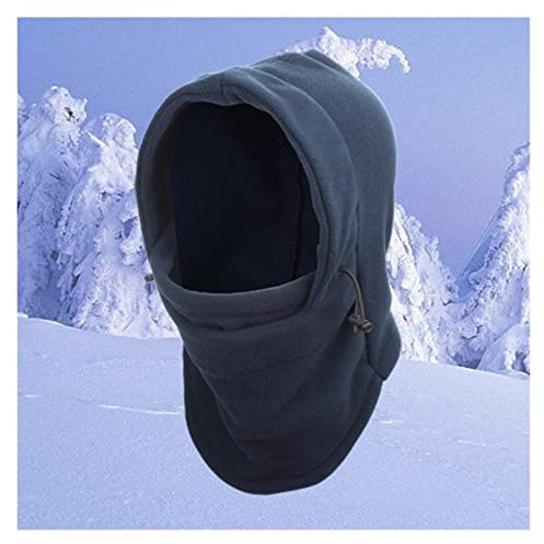 Warme Mütze, Wintermütze für Herren und Damen, wasserdichte Thermo-Fleece-Mütze mit Kapuze, Halswärmer, Wanderschals(Grey-One Size)