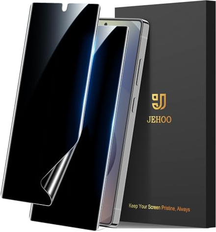 JEHOO 2 Pezzi Privacy Pellicola Protettiva per Samsung Galaxy S25 Ultra, Supporta il riconoscimento delle impronte digitali, Anti-Spia, Senza Bolle Copertura Completa Protezione 2