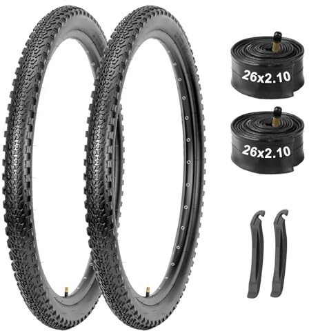 2-Pack 26-Inch Mountain Bike Tires & Tubes Set, Heavy-Duty Replacement