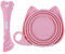 1 PCS Cat Food Spatula and 1 PCS Cat Food Lid Covers Dog Spoon Silicone Pet Can Lids Covers Cast Spoons for Wet Eatables Cats Eating Spatula Multi-function Dog Eating Can Lids Spoons for Scoop (Pink)