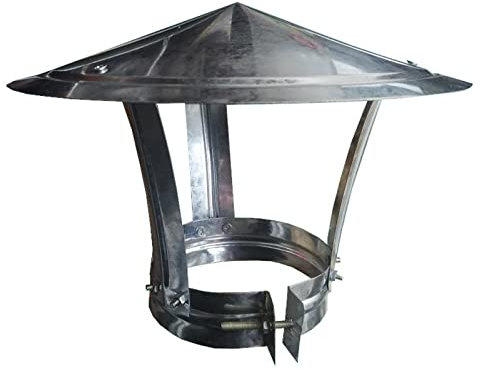 Fumaiolo a cappello, Cappello per camino ventilato, con tetto rotondo, antipioggia, superiore, tappo di scarico rotondo, resistente alle intemperie, ricambio per camino esterno, per cucina di casa co