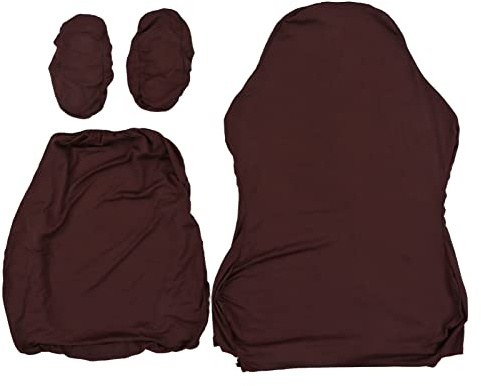 F&Y Housse de Chaise Gaming Extensible en Polyester Dossier Haut avec Couvre-Accoudoirs pour Bureau et Maison (Brun foncé)