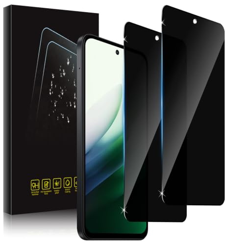 Holilo 2 Stück für Xiaomi Redmi 15 4G Anti-Spy Privacy Sichtschutzfolie schützen Displayschutzfolie für Panzerglas,Sichtschutz Schutzfolie,Schwarzer Rand Privacy Schutzglas