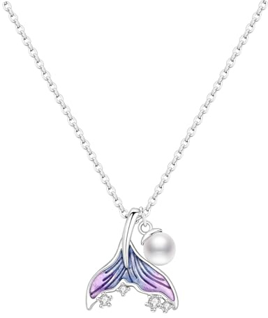 CYMYSS Silber Kette Mit Anhänger Damen Halsschmuck Halskette Damen In 925 Sterling Silber Pendant Necklace 40-45 Cm Länge Verstellbar Geschenke Für Frauen