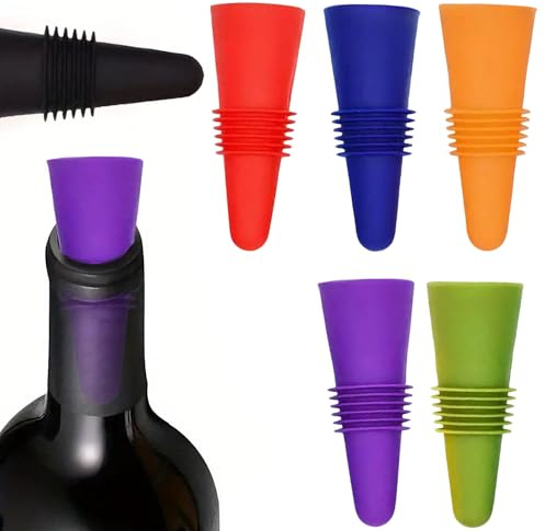 12Pcs Wine Bottle Stoppers Effective Sealing Prevents Leakage Universal Wine Stopper Recyclable and Reusable Bottle Stoppers for Opened Cork to Keep The Champagne Beer Fresh(Multicolor)
