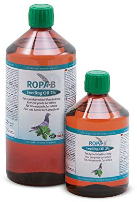 Ropa-B Ergänzungsfuttermittel für Tauben, 2 % Öl, 1 L, erhöht auf natürliche Weise die Widerstandsfähigkeit gegen Bakterien und Pilze.