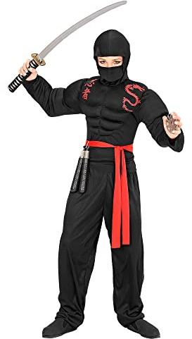 W WIDMANN MILANO Party Fashion - Disfraz de ninja musculoso para niños, guerrero japonés, luchador, disfraces de carnaval