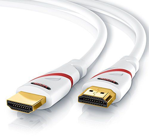 CSL - Câble HDMI 8K 4K 2.1/2.0 7,5m - 8K @ 60Hz 4K @ 120Hz avec DSC - 48 Gbit/s - 3D - Ultra Haute Vitesse avec Ethernet - TV Blu-ray PS5 Xbox Series X Switch - Blanc - 7,5 mètres