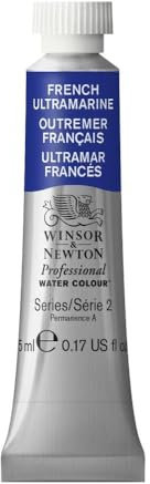 Winsor & Newton Aquarelle Professionnel - Peinture Aquarelle, Haute Luminosité, Résistante à la Lumière, Qualité Archive, Tube de 5 ML, Couleur Outremer Français