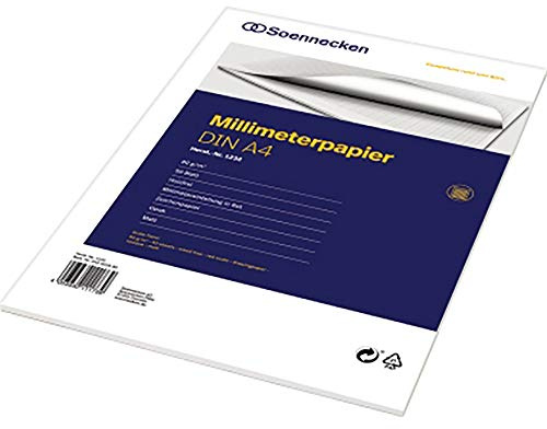 Soennecken Bloque milimétrico 1232 Papel para libros DIN A4 50 hojas rojo