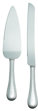 Vera Wang Wedgwood Grosgrain Silver Plate Cake Knife and Server Set