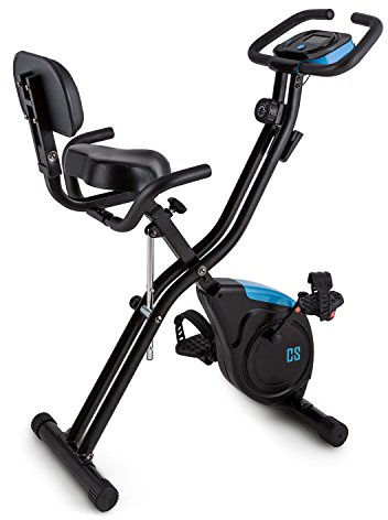 Capital Sports Azura 2 X Bike - Cyclette da Camera, Ergometrica, Computer di Allenamento, Ciclette Pieghevole con Massa Volanica di 3 kg, Resistenza Regolabile su 8 Livelli, Nero