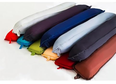 Plain Dyed Fabric Hollowfibre Filled Draught Excluder Stopper Cushion - Heavy Door Draught Stopper for Bottom of Door/Window - Draft Insulator - 90x18cm (Silver)