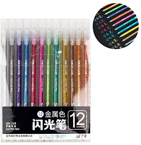 weigav 12 Flüssige Metall Stift, für Gästebuch Hochzeit/Geburtstag, Schwarze Seite des Albums, Weißes Scrapbook Album