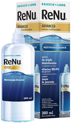 ReNu Advance Produit Lentilles de Contact Souple - Système de Triple Désinfection, Solution d'Entretien Multifonction pour Lentilles Souples - Flacon de 360ml