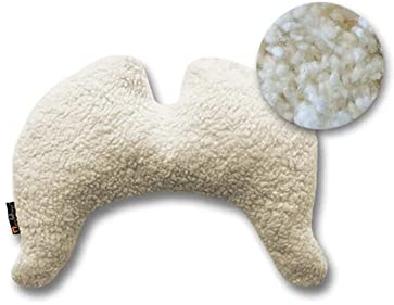 MeroWings Flügelkissen Relax Travel Bio Baumwollplüsch mit Schafschurwolle Innenkissen
