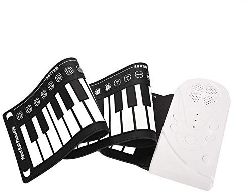 Piano à Enrouler, 49 Touches Clavier électronique à la Main Piano à Enrouler Pour Enfants Débutants, Pour Connecter des écouteurs, Haut-parleur Externe(Blanc)