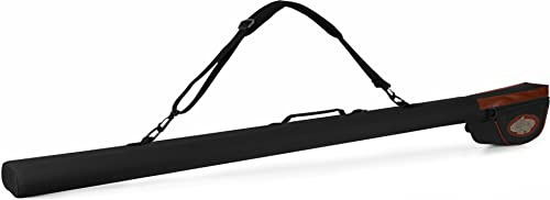normani Fliegenrutentasche Rutentasche Hardcase mit 2 Innenräumen Tragetasche Transporttasche Rutenfutteral Fly Angelrute Tasche Wasserfest Rod Case Angelrucksack 145 cm Farbe Schwarz