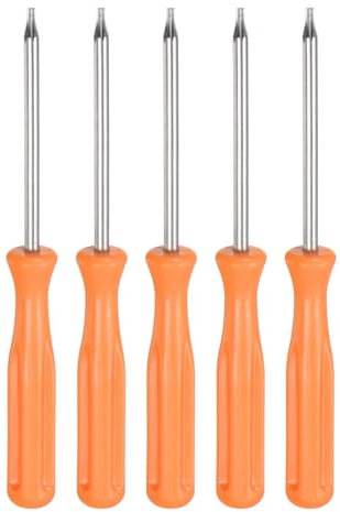 QUARKZMAN 5pz Cacciavite Torx T7 Lunghezza 4 Acciaio Carbonio Non Magnetica Sicurezza Stella Cacciavite Precisione Testa 6 Punte Manico Antiscivolo per Riparazione Elettrodomestici, Giallo