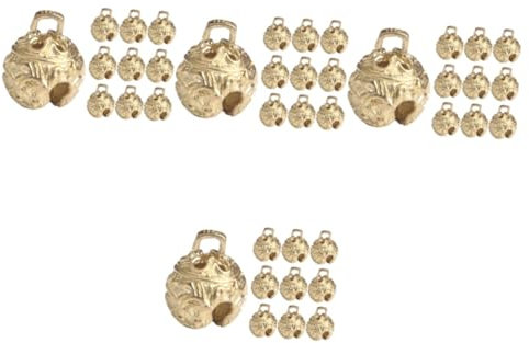 Alipis 40 STK Kleine Messingglocke Weihnachtsglocke Kleine Alte Glocken Kuhglocken Hundehalsband Glocke Mini-glöckchen Gartenglocken Windspiel Glocke Glockenverzierung Golden
