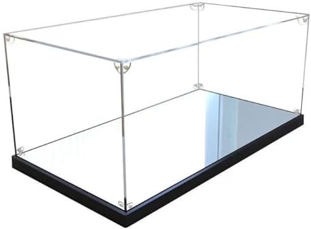 Generisch Acryl-Vitrine für Modellautos, stapelbare Vitrine mit abnehmbarem Deckel, Organizer für Figurenmodelle und Souvenirs (schwarz, 10 x 10 x 10 cm)