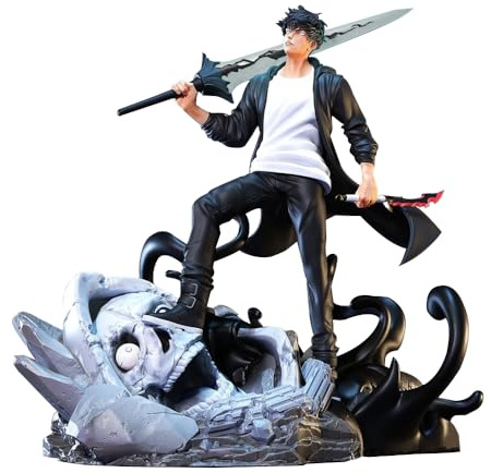 DEXSHUN Sung Jin Woo Figur Anime Statue Modell Cartoon Actionfigur PVC Skulptur Dekoration Sammlerstück Geschenk für Anime Fans 20cm