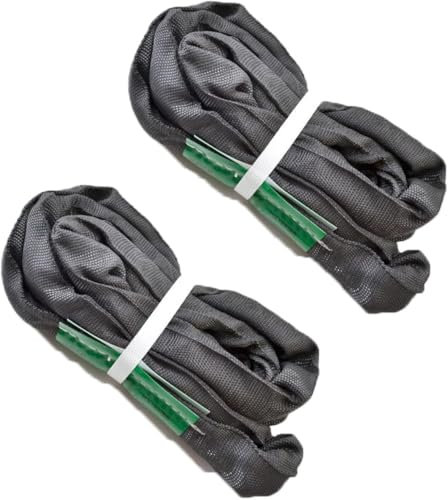 Black Spanset Round Slings 2-Pack 5300lb for Aerial Hoop Rigging polyeste sling for Yoga Hammock Aerial Silks Wrap Over Tree Limbs or Beams (2.5M/ 8‘2“FT)