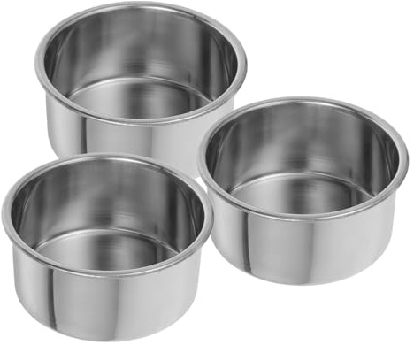 Toyvian 3 Moldes Redondos de Acero Inoxidable para Hornear, Mini Moldes para Pasteles de 10 Cm, Juego para Mini Postres, Antiadherentes, Aptos para Horno, Uso Doméstico y Profesional