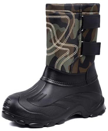 Botas Nieve Invierno Aislamiento Tracción Media Senderismo Exterior Cómodas Clima Frío Hombre (Army Green, 45)