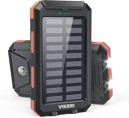 Vikeri Powerbank Solar 26800mAh, USB-C 4 Salidas para Exterior