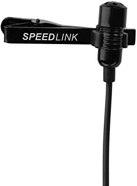 Speedlink SPES Clip-On Microphone - Ansteckmikrofon mit Halteklipp, Rauschunterdrückung, zum Anstecken, schwarz