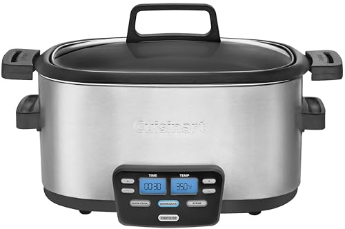 Cuisinart 3-In-1 Cook Central 6-Quart Multi-Cooker: Slow Cooker, Brown/Saute, Steamer, MSC-600 NAS, Silver
