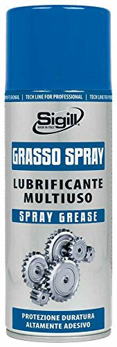 Sigill - Grasso Spray Multiuso, Bombola 400 ml, Lubrificante ad Alta Adesività e Potere Anticorrosivo, Resistente a Pressione, Temperatura e Acqua, Per Cuscinetti, Filettature e Uso Marino