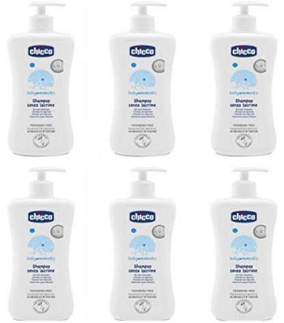 6 x CHICCO Baby Moments Shampoo Senza Lacrime 500 Ml