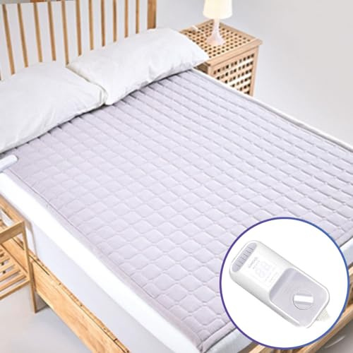 ILWOUL Heated Mattress Pad – Large Electric Bed Warmer, Dual-Zone Temperature Control, Washable 100% Cotton, Auto 15 Hours Shut Off, UL & KC Certified Heating Pad for Mattress, 35 x 70, Single