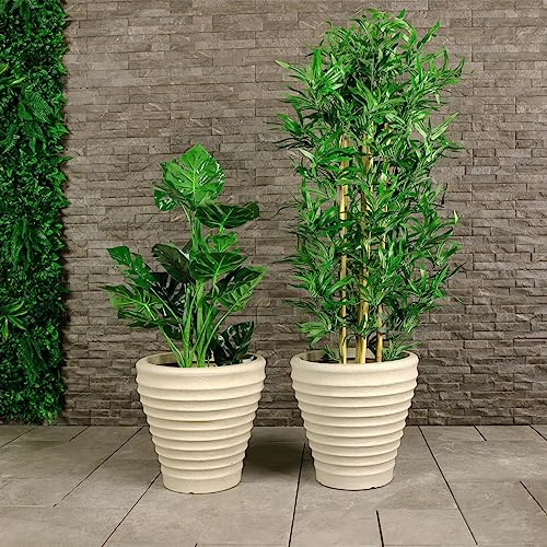 CHARLES BENTLEY Moroccan Round Planters Plastic Pots, H41 x L43 x W43cm