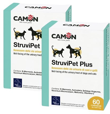 ULISSE Angebot Camon Struvipet Plus 2 Packungen mit 60 Tabletten für das Wohlbefinden der Urinwege von Hund und Katze