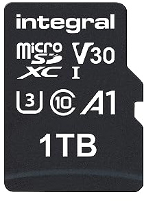 Integral 1TB microSD-Karte Premium Hochgeschwindigkeits-4K-Video-Speicherkarte – Bis zu 100MB/s Lesen und 50MB/s Schreiben, UHS-I, U3, Klasse 10, A1 App-Performance – Smartphones, Tablets, Drohnen