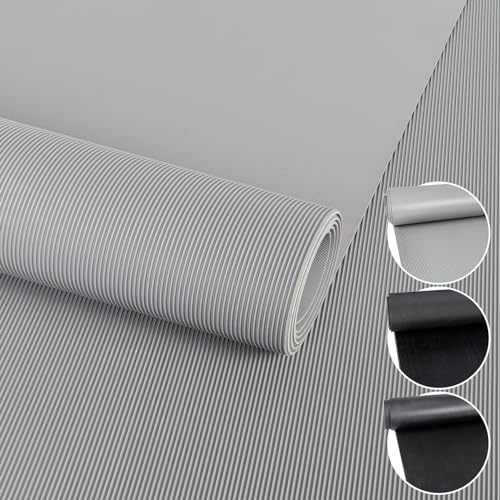 ANRO Tapis en caoutchouc au mètre - 3 mm - Tapis de sol à rainures fines - Revêtement de sol d'atelier comme tapis antidérapant, établi et tapis de sol - 320 x 100 cm - Gris