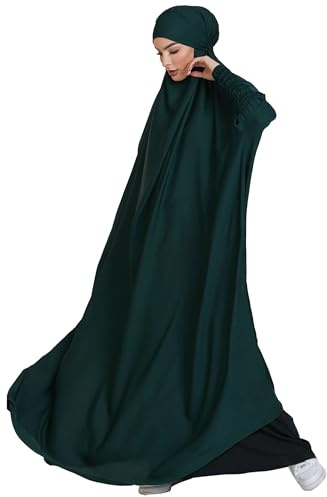 Zofocy Women One-Piece Muslim Abaya Dubai Islam Hijab Robe Solid Lady Prayer Hoodied African Dress